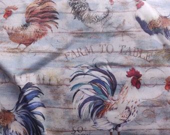 Chicken Fabric, 100% Cotton fabric, Fabric by the Yard