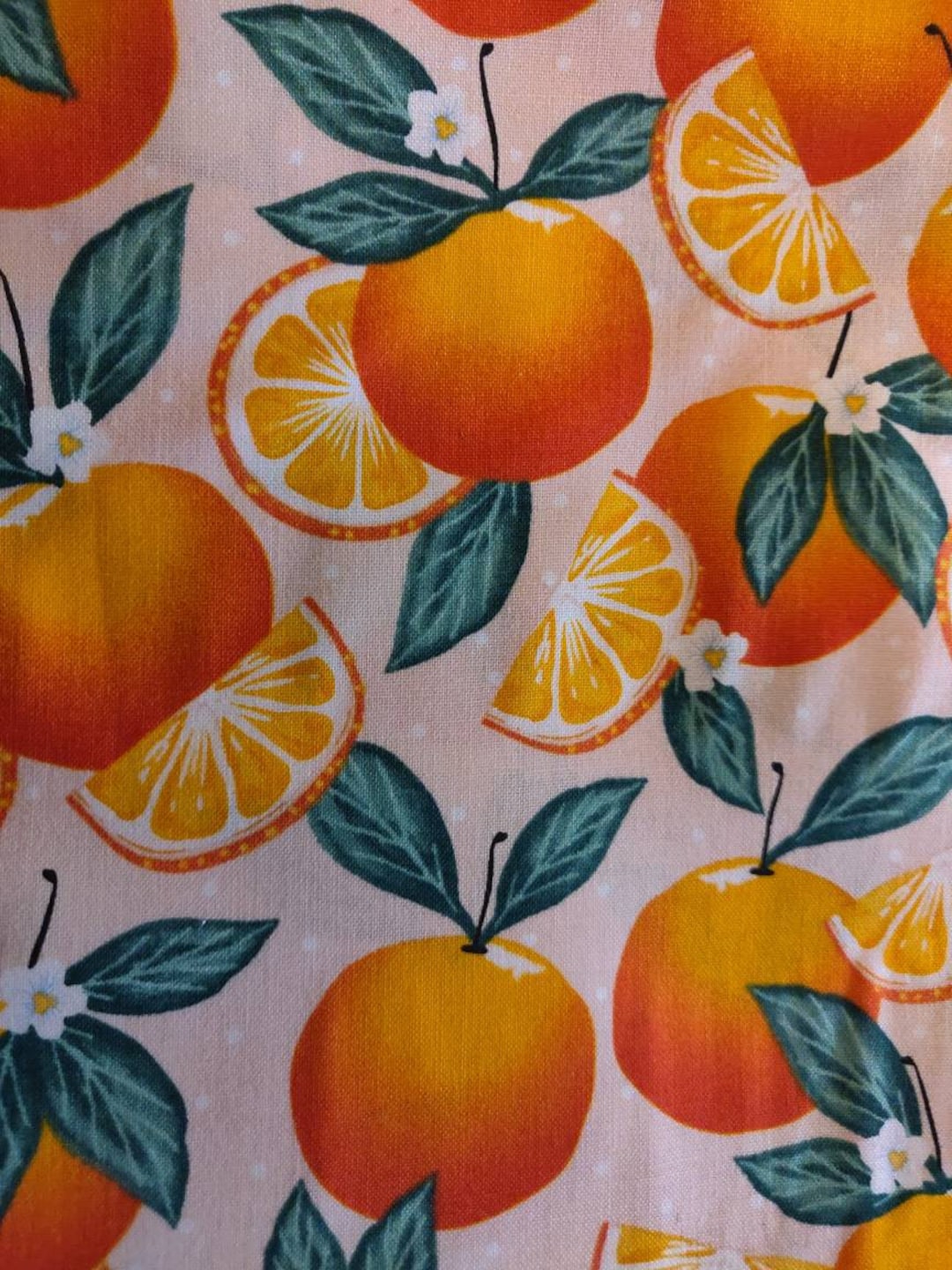 Oranges Fabric, 100 Cotton, Citrus Fruit Fabric, Fabric by the Yard