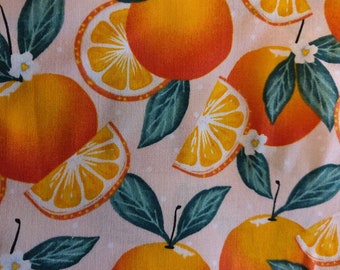 Tissu oranges, 100 % coton, tissu agrumes, tissu par mètre, coupe au choix