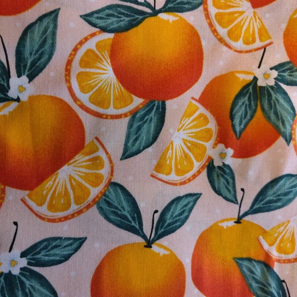 Oranges Fabric, 100% Cotton, citrus fruit Fabric, Fabric by the Yard, Choose your Cut