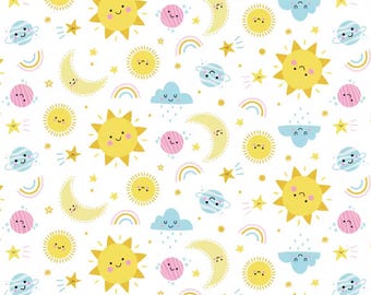 Outer Space Flannel Fabric, 100% Cotton, Fabric by the Yard, Choose your Cut