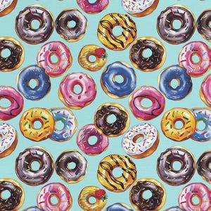 Donuts Fabric, 100% Cotton, Fabric by the Yard, Choose your Cut