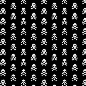Skulls and Crossbones Fabric, Halloween Fabric, 100% Cotton, Fabric by the Yard