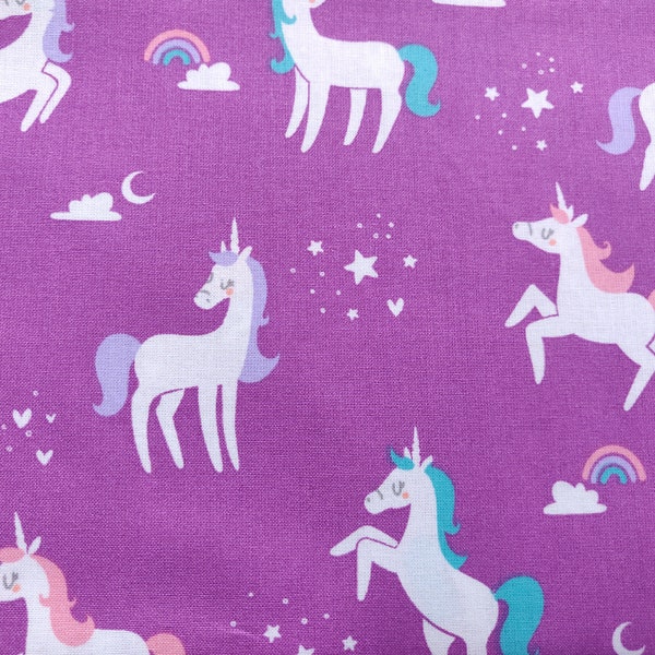 Unicorn Fabric, 100% Cotton, Fabric by the Yard, Choose your Cut