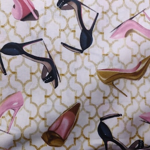 Fashion Heels Fabric, 100% Cotton Fabric, Fabric by the Yard