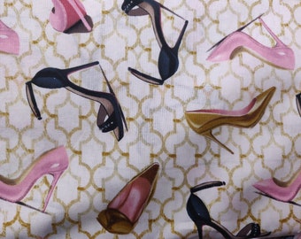 Fashion Heels Fabric, 100% Cotton Fabric, Fabric by the Yard
