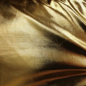 Gold Metallic Spandex Fabric, Spandex Knit, Fabric by the Yard