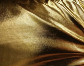 Gold Metallic Spandex Fabric, Spandex Knit, Fabric by the Yard