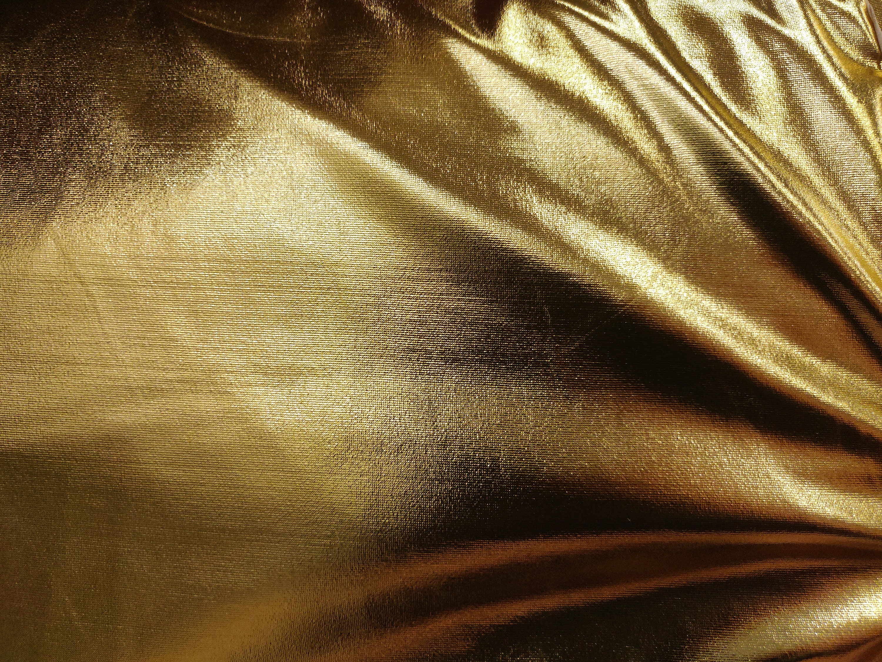 Gold Metallic Spandex Fabric, Spandex Knit, Fabric by the Yard