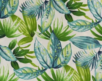 Tropical Leaves Indoor/Outdoor Fabric, 100% Polyester, Fabric by the Yard, Choose your Cut