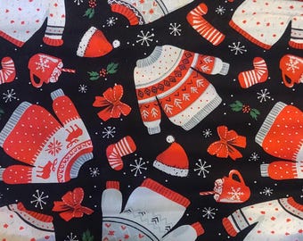 Fat Quarter, Christmas Red Truck and Christmas Tree Fabric, 100% Cotton