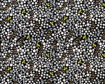 Flowers and Bees Fabric, 100% Cotton, Fabric by the Yard, Choose your Cut