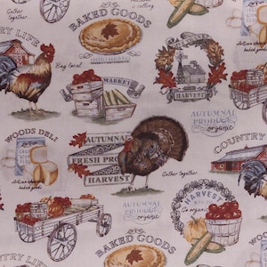 Thanksgiving Fabric, 100% Cotton, Autumn Fabric, Fall Fabric, Fabric by the Yard, Choose your Cut