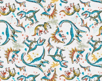 Dinosaur Fabric, 100% Cotton, Dinosaur Jungle Fabric, Fabric by the Yard, Choose your Cut