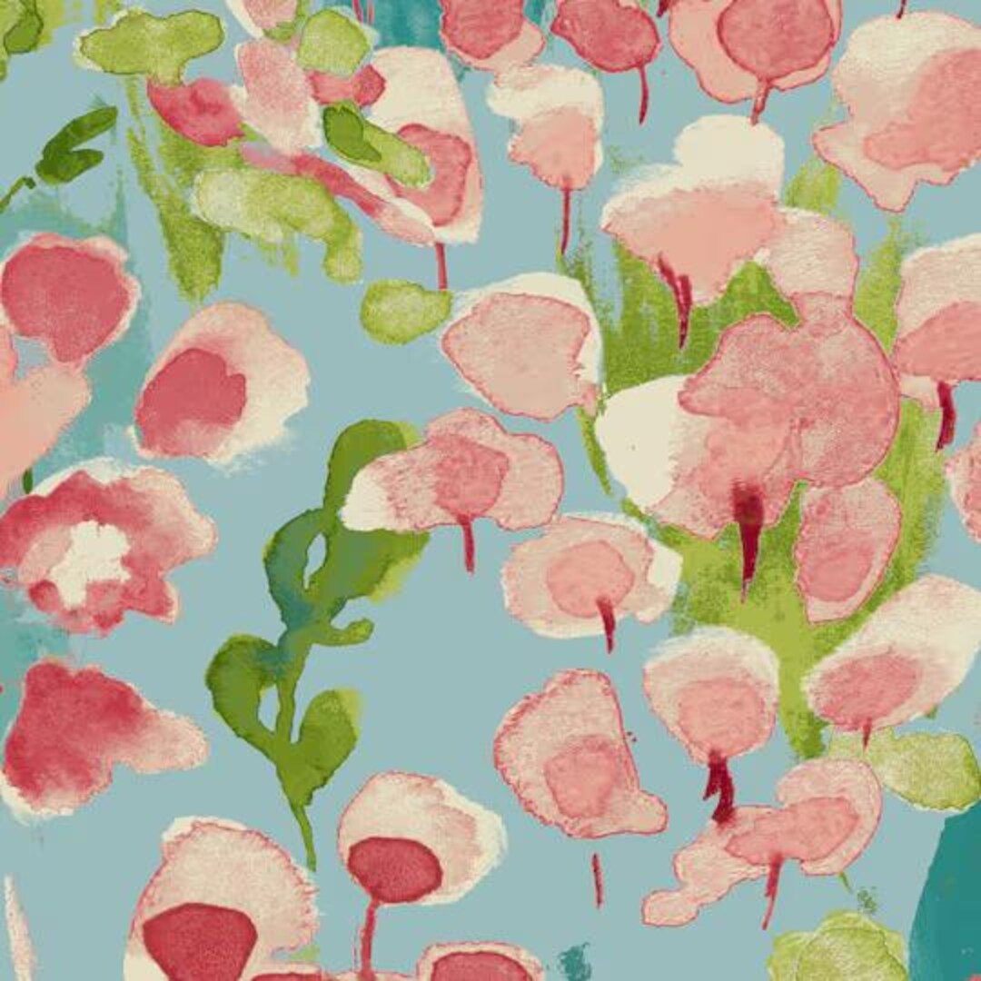 Watercolor Floral Fabric, 100% Cotton Fabric, Fabric by the Yard ...