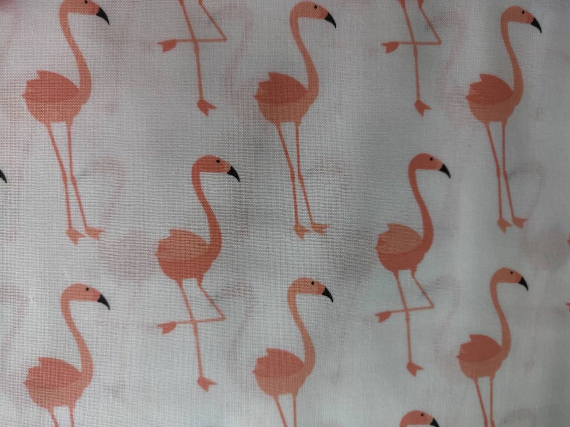 Pink Flamingos Fabric 100 Cotton Fabric by the Yard Choose Etsy