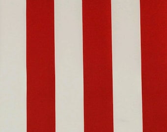 Red and White Stripes Indoor/Outdoor Fabric, 100% Polyester, Fabric by the Yard, Choose your Cut