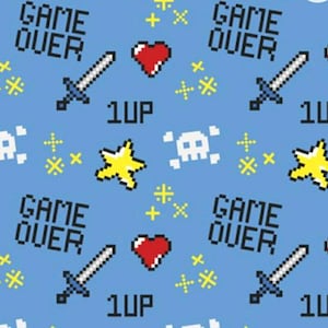 Video Game Fabric 100% Cotton, Fabric by the Yard, Choose your Cut