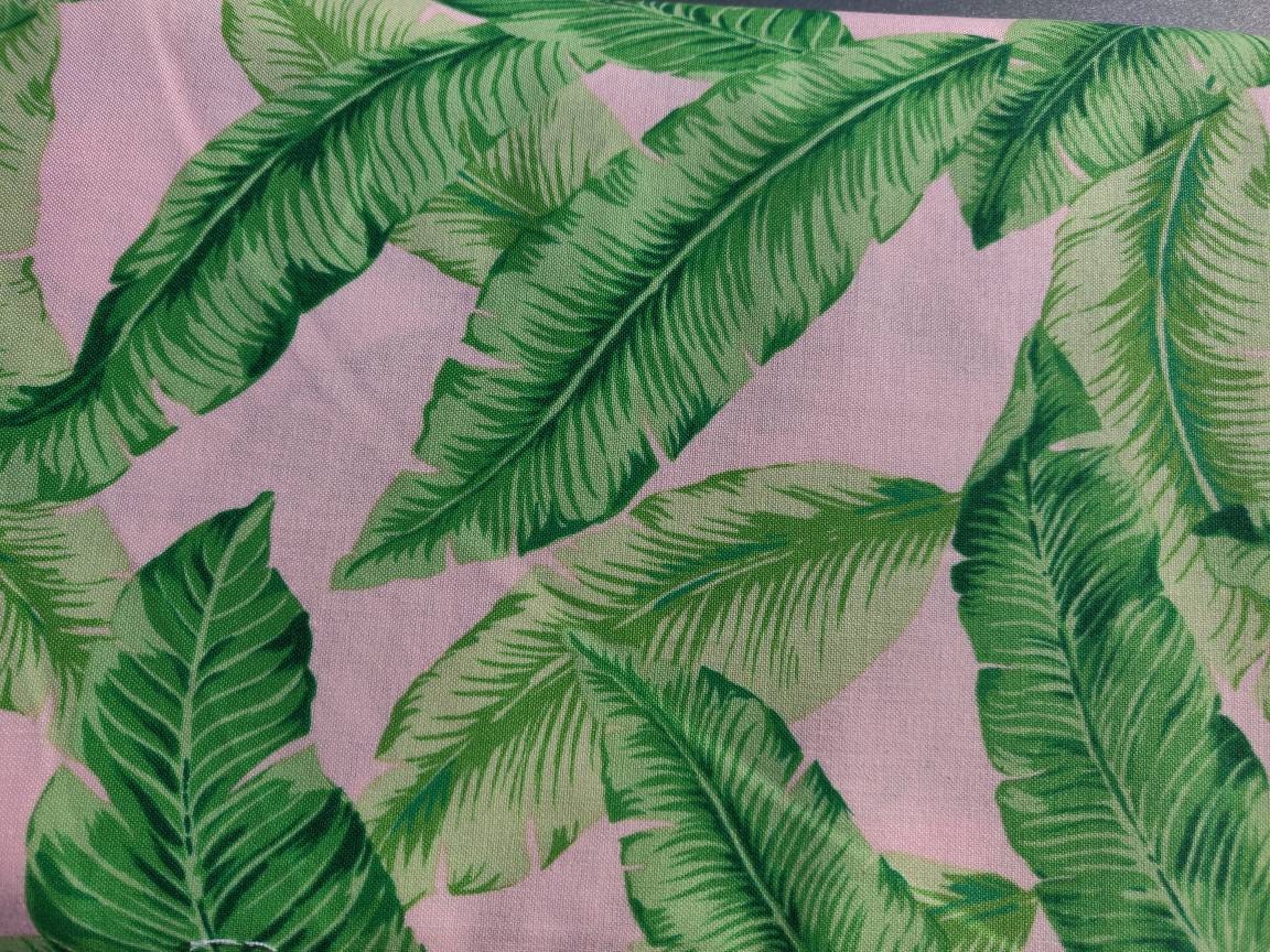 Tropical Banana Leaf Fabric 100 Cotton Fabric by the Yard Etsy