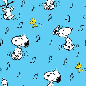 Snoopy Happy Dance Fabric, Peanuts Fabric, 100% Cotton, Fabric by the Yard, Choose your Cut, quilting