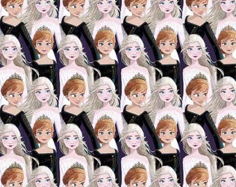 Disney Frozen Queen Sisters Lizenzstoff, 100% Baumwolle, Meterware, Wählen Sie Ihren Schnitt, Quilten