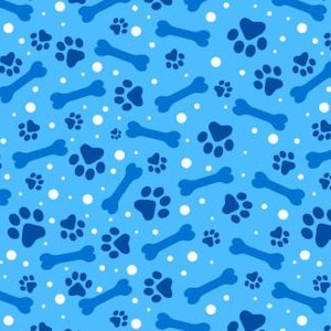 Paw Print Fabric, Dog Bone Fabric, 100% Cotton, Fabric by the Yard, Choose your Cut