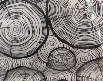 Log Slice Fabric, Tree Rings Fabric, Wood Grain Fabric, 100% Cotton fabric, Fabric by the Yard