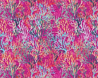 Coral Fabric, 100% Cotton, Fabric by the Yard, Choose your Cut