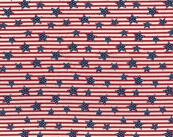 American Stars and Stripes, 100% Cotton, Fabric by the Yard, Choose your Cut