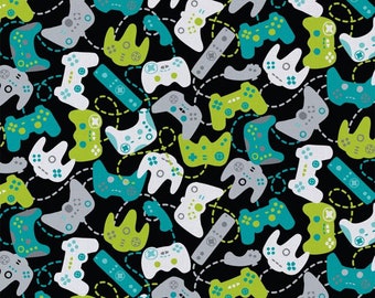 Video Game Controller Fabric, 100% Cotton, Fabric by the Yard, Choose your Cut