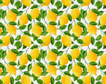 Lemon Fabric, 100% Cotton fabric, Fabric by the Yard
