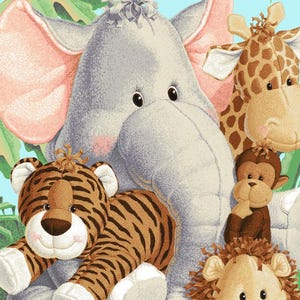 Cute Stuffed Animal Fabric, 100% Cotton fabric, Fabric by the Yard, Choose Your Cut