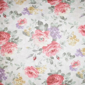 Watercolor Roses Fabric, 100% Cotton, Fabric by the Yard, Choose your Cut