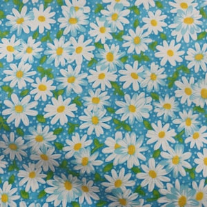 Daisies Fabric, 100% cotton, Daisy Fabric, Fabric by the yard, Choose your cut