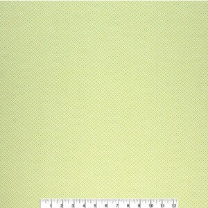 May include: A light green fabric with a subtle diamond pattern. The fabric has a smooth texture and a slightly shiny finish.