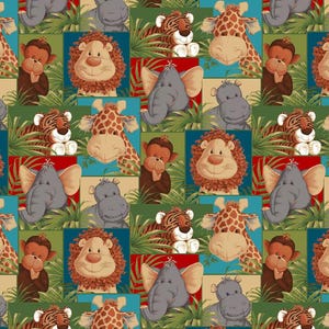 Cute Stuffed Animal Fabric, 100% Cotton fabric, Fabric by the Yard, Choose Your Cut