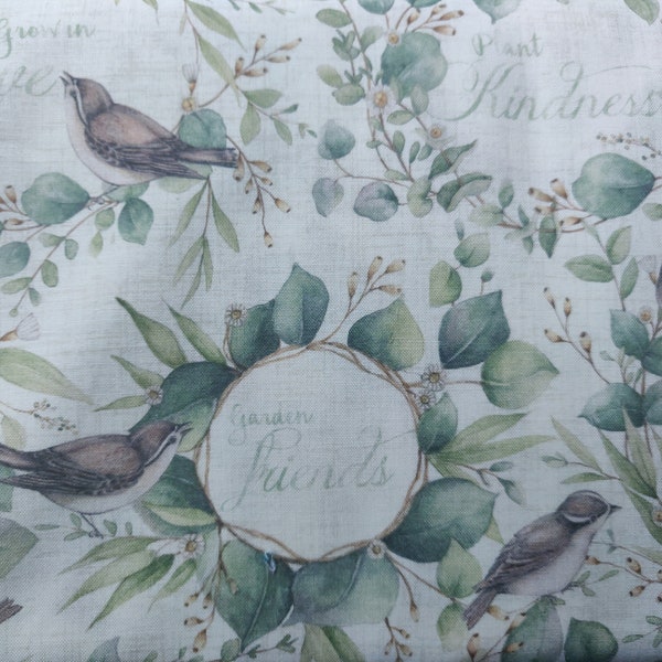 Tissu d'inspiration oiseaux, 100 % coton, tissu par yard, choisissez votre coupe