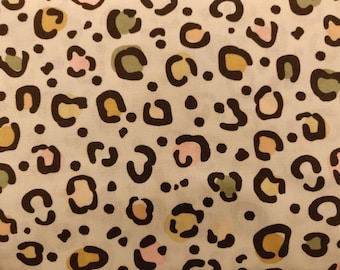 Muted Rainbow Leopard, 100% Cotton, Fabric by the Yard, Cheetah Print Fabric, Choose your Cut, quilting