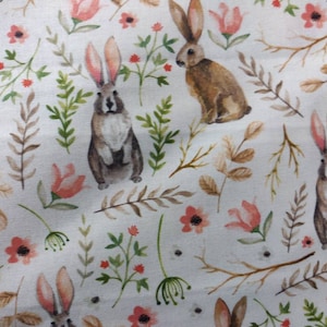 Easter Bunny Fabric, 100% Cotton, Fabric by the Yard
