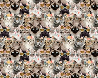 Cats Fabric, Kittens Fabric, 100% Cotton, Fabric by the Yard, Choose your Cut
