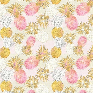 Pineapple Fabric, 100% Cotton fabric, Fabric by the Yard, Choose Your Cut