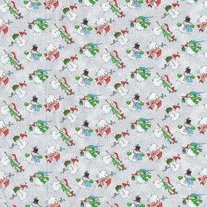 Snowman Fabric, Christmas Fabric, 100% Cotton, Fabric by the Yard, Choose your Cut