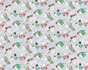 Snowman Fabric, Christmas Fabric, 100% Cotton, Fabric by the Yard, Choose your Cut
