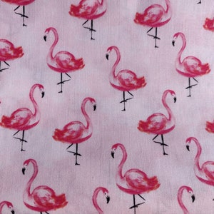 Pink Flamingos Fabric, 100% Cotton, Fabric by the Yard, Choose your Cut,  quilting, summer fabrics