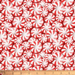 Tecido Peppermint Candy, 100% algodão, tecido por metro, escolha seu corte