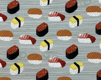 Tkanina Sushi, 100% bawełna, Tkanina cięta na wymiar, Wybierz swój krój, Tkanina wstępnie prana