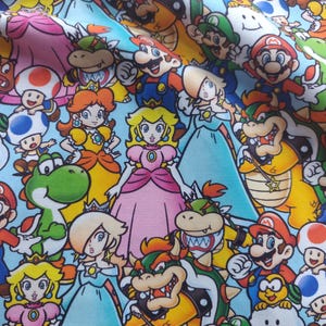 Super Mario Fabric, 100% Cotton, Nintendo Fabric, Fabric by the Yard, Choose your Cut