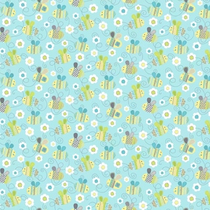 Cute Bee Fabric, 100% Cotton, Fabric by the Yard, Choose your Cut