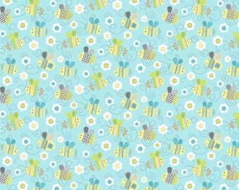 Tela Linda Abeja, 100% Algodón, Tela cortada a medida, Elige tu Corte