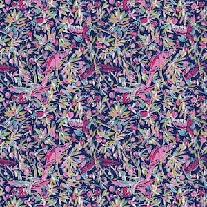 Floral Parrot Fabric, Tropical Fabric, 100% Cotton, Fabric by the Yard, Choose your Cut